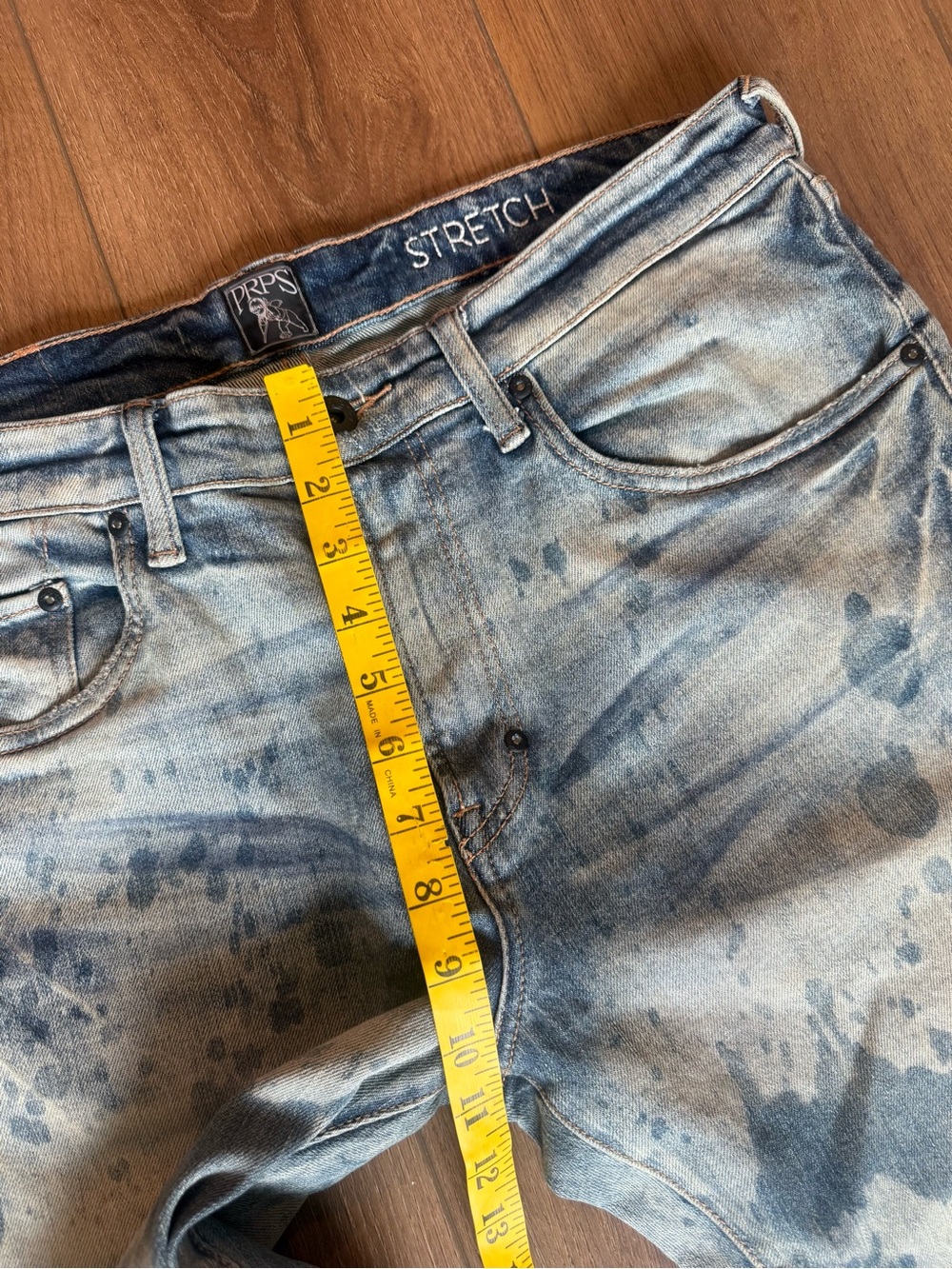 Prps Windsor Tapered Skinny Stretch Acid Wash Paint Denim Jeans Size 34x34 - Picture 3 of 11
